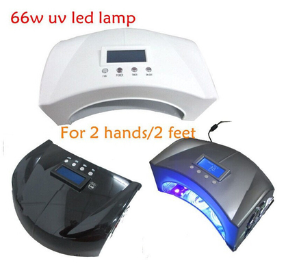 66W High Power CCFL LED Lampa UV do paznokci, 2 Ręce Nail utwardzania lampy LED